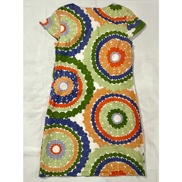Boden Dress Twiggy Linen Retro Print Shift Dress Size 6 US - Picture 6 of 10